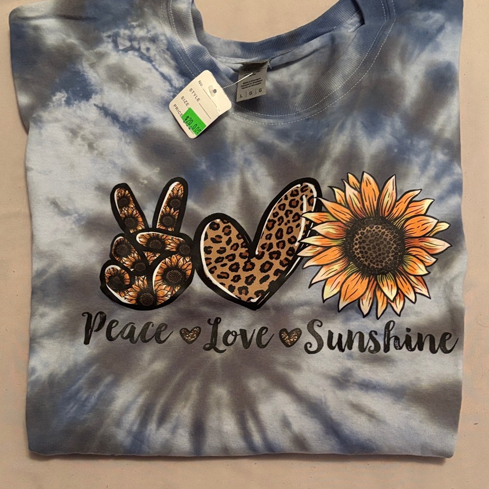 Women’s Peace Love Sunshine Tie-Dye Tee - Blue